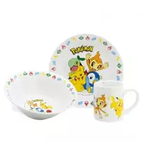 Stor Pokemon Happy Fun Keraminis rinkinys vaikams, puodelis, dubuo, lėkštė, dovana