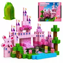 Bedee Magnetiniai blokeliai Rožinė Princesės pilis 100 vnt Vaikų dienos dovana