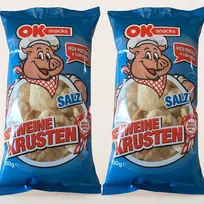 OK. Kiaulienos odelės Sūdyti traškučiai Šoninės mėsa Traškūs užkandžiai 2x100g Keto
