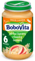 Desertas Bobovita Obuoliai ir bananai su avižiniais dribsniais po 6 mėnesių DESERTAS 190g