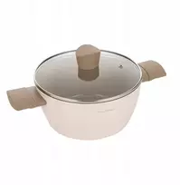 Florina Mokka puodas 24 cm 3,6L keraminės dangos smėlio spalvos indukcinės dujos