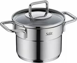 Plieninis puodas su dangčiu, aukštas, Silit Extra Cook, mažas, 12 cm, 1l, indukcinis