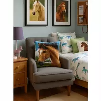 Habarri Shaggy nerti drobės siuvinėjimas DIY pagalvė Horse Horse Hobis