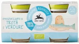 EKOLOGIŠKOS UPĖTAČIO MĖSOS SU DARŽOVĖMIS BE GLUTENO (2 x 80 g) 160 g ALCE NERO