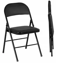 Homcom Sulankstomos kėdės 2 vnt Sintetinė oda iki 120 kg Metalinis rėmas 45x46x78cm