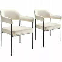 Tectake Šiuolaikinė minkšta kėdė, smėlio spalvos, 2 vnt.