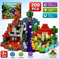 3D magnetiniai blokeliai 200 elementų vaiduoklio motyvų kubelių rinkinys