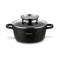 Indukcinis PUODAS su dangčiu, skirtas Konighoffer Pollo Juodas OVEN 1,2 l 16cm