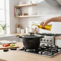 Masterpan Didelis marmurinis puodas 7L su dangteliu ir aromatinių rankenėlių sistema 24cm