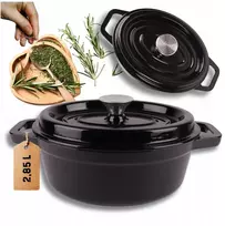 HAGE Keptuvė ketaus emaliuota 2,85 l + kambarys 25,5 cm juoda indukcinė orkaitė