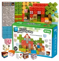 Happy Kiddo Magnetic Bricks Cubes Pixels blokuoja 120 3D plytų stiprių magnetų! 3+