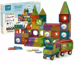 Click4Toys Magnetinės edukacinės kaladėlės vaikams 3D panelės 149 dalių didelis rinkinys