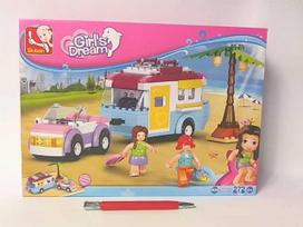 Sluban Statybiniai blokai Kemperis Automobilis su priekaba Girls Dream 272 vnt figūrėlės