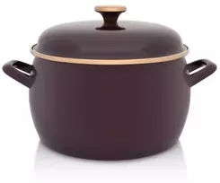 Emaliuotas puodas su dangčiu 24cm 7,5L indukcinės dujos Metalac Bordo Princ