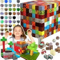 Magnetiniai konstruktoriai vaikams, 100 el., kubeliai su 6 figūrėlėmis, 3D rinkinys