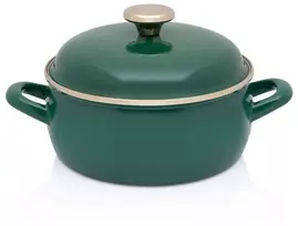 Emaliuotas puodas, 16 cm, su dangteliu, Metalac dujų indukcija, 2,2L