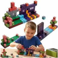 Magnetiniai konstruktoriai vaikams, 147 el., kvadratinės kaladėlės, 3D pikseliai