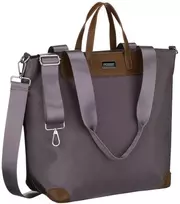 Didelė moteriška „Peterson“ shopper tipo rankinė, vieno skyriaus, pilka, su rankenomis ir nuimamu dirželiu.