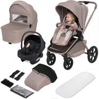 Vežimėlis iki 22 kg, lopšys + sportinė dalis, PU ratai, XXL sėdynė, kompaktiškas sulankstymas Lionelo Freya Beige Sand, Beige Sand