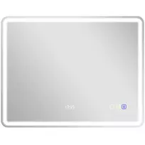 HOMCOM vonios veidrodis su apšvietimu 70x90 cm, LED veidrodis, sieninis veidrodis su Bluetooth muzikos funkcija, laikrodis, jutiklinis jungiklis, atminties funkcija, šviesos veidrodis be rasojimo, su 3 šviesos spalvomis, sidabrinis