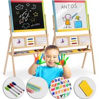 Ricokids dvipusis vaikiškas molbertas su laikrodžiu ir skaitliukais, įvairių spalvų