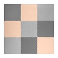 Didelis dėlionės kilimėlis Ricokids 180x180 cm, 9 vnt., pilkas-persikinis