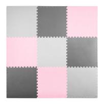 Ricokids putplasčio dėlionės kilimėlis 738234, 180x180 cm, 9 vnt., pilkas/rožinis