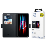 Google Pixel 9a dėklas-knygutė 3MK Wallet Case, juodas
