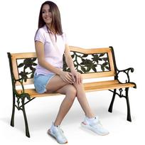 Medinis sodo suolas su atlošu Sofotel Gardi Rose, 123.5x74x48 cm