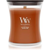 Woodwick Saffron Smoke kvapioji žvakė medinė dagtis 275 g