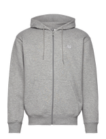New Balance - Sport Essentials Logo Fleece Full Zip - Sportinis džemperis su gobtuvu - Pilka