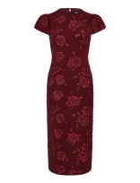 ROTATE - Jacquard Midi Puffy Dress - Iki kelių ir midi suknelės - Burgundiška splava