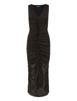 ROTATE - Ruched Midi Dress - Iki kelių ir midi suknelės - Ruda