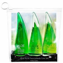 Kosmetikos rinkinys Holika Holika Aloe Face&Body Care: veido valymo putos 55 ml + raminamoji dušo želė 55 ml + raminamoji želė 55 ml