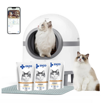 Išmanioji savaime išsivalanti kačių kraiko dėžė smart wifi apka 60l (54 x 54 x 63 cm) + 3 paketėliai ENZO VET Urinary NEMOKAMAI