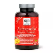 NEW NORDIC maisto papildas ASHWAGANDHA, mangų ir persikų skonio, 60 guminukų