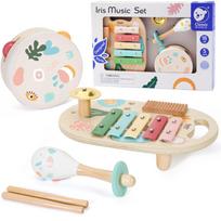 CLASSIC WORLD Vaikiškų muzikos instrumentų rinkinys: cimbolai, būgnų barškutis, 5 vnt.