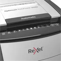 Rexel AutoFeed+ 600M popieriaus smulkintuvas, mikro pjūvis 2x15mm, P-5, 110 l, 55 dB, pilka/juoda