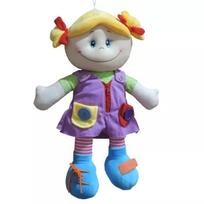 Mokomoji medžiaginė lėlė (batraiščiai, užtrauktukas, sagos) – 50 cm
