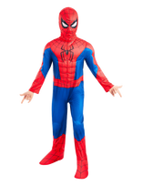 Rubies - Sbn Spiderman Dlx - Padded Jumpsuit W/ Boot Tops, Snood - Personažų kostiumas - Raudona