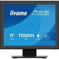 Monitorius iiyama 17" PCAP Bezel Free Front, 10P lietimui jautrus ekranas, 1280x1024, garsiakalbiai, VGA, DisplayPort, HDMI, 225cd/m2 (su lietimu), USB sąsaja, įmontuotas maitinimo adapteris, daugialytis lietimas su palaikomomis operacinėmis sistemom | T1732MSC-B2S | 4948570127726