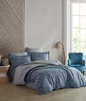 Riposo PREMIUM satino medvilnės patalynės komplektas RITA DENIM 200x200 cm