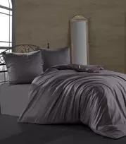 Riposo PREMIUM Satino medvilnės patalynės komplektas Pilkas 120x150 cm