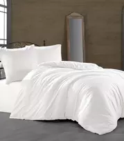 Riposo PREMIUM Satino medvilnės patalynės komplektas Baltas 200x220 cm
