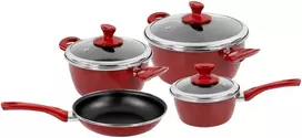 Riposo 7 dalių puodų ir keptuvių rinkinys Fit, red
