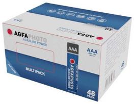 AgfaPhoto 110-859330, Single-use battery, AAA, Alkaline, 1.5 V, 48 pc(s), Juodas, Mėlyna, Raudona, Baltas
