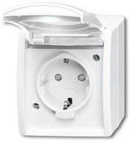 Busch-Jaeger 4011395114988, F tipas, 2P+E, baltas, IP44, 250 V, 16 A