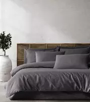 Riposo Premium satino medvilnės patalynės komplektas MODEST - ANTHRACITE 200x220 cm