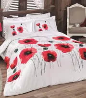 Riposo Premium satino medvilnės patalynės komplektas GELINCIK Raudonas 200x220 cm