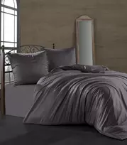 Riposo Premium satino medvilnės patalynės komplektas ANTHRACITE 200x220 cm
